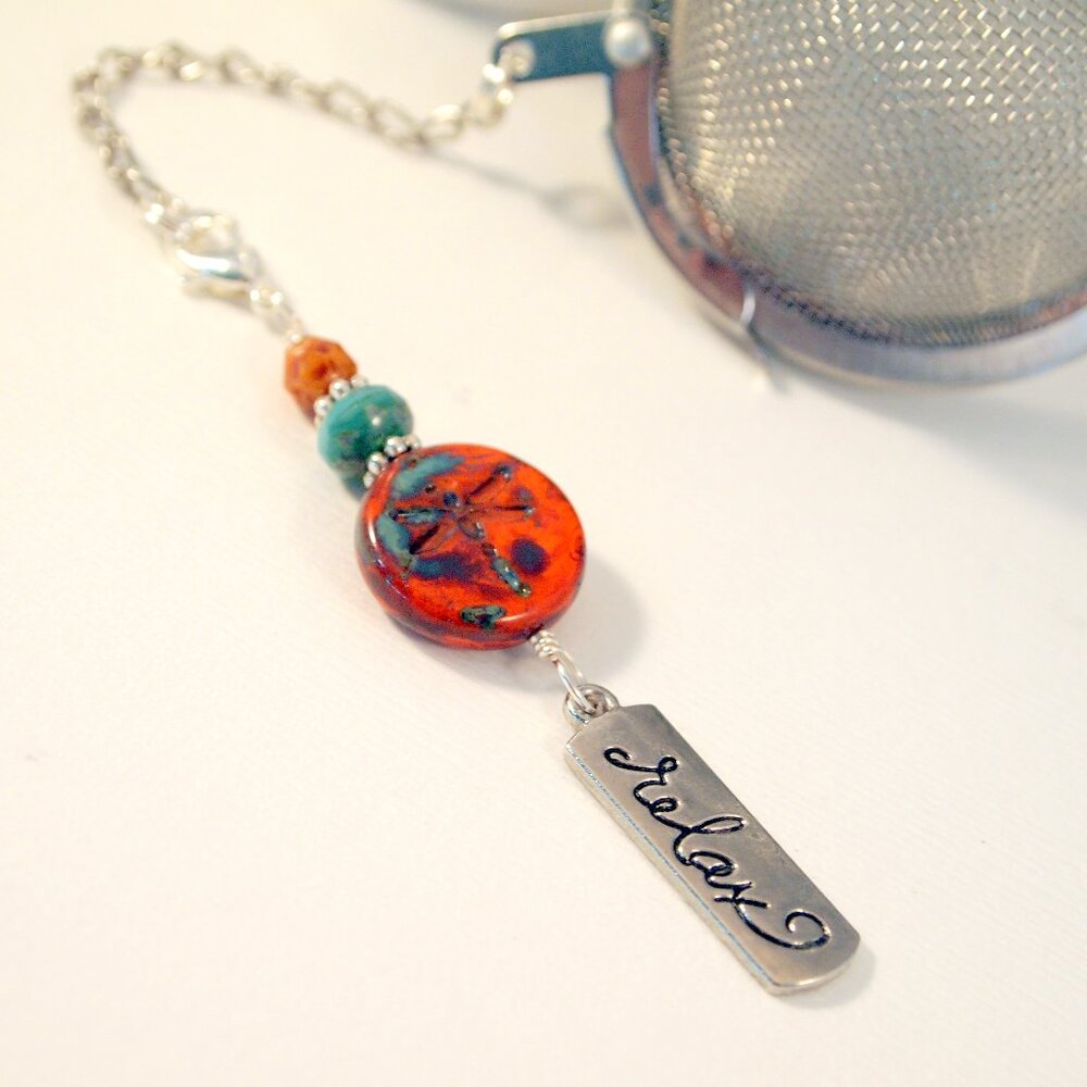 Beaded Dragon Fly Tea Infuser Stainless Steel  Mesh Tea Strainer Loose Leaf tea